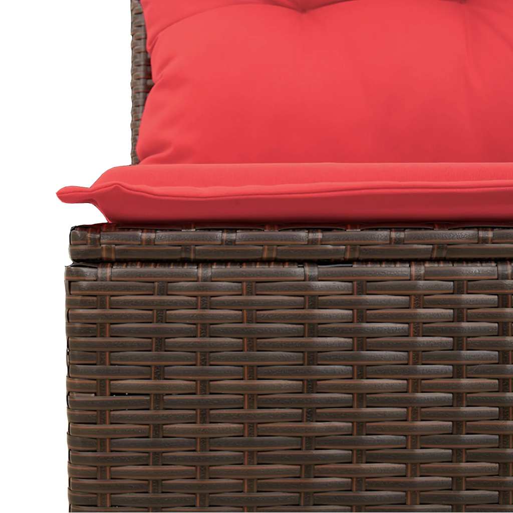 10-teiliges Gartensofa-Set mit Kissen, braun, Polyrattan
